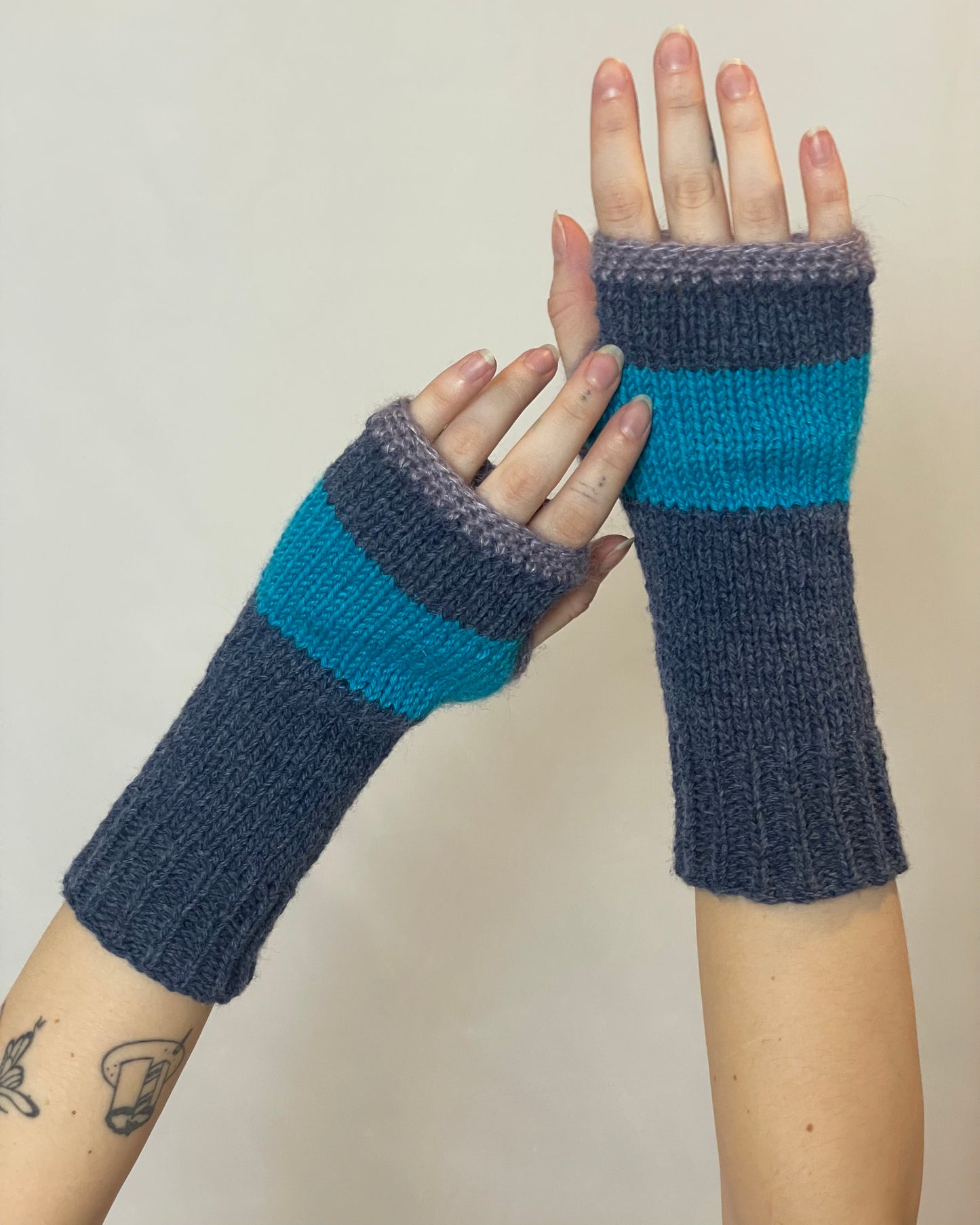 Fingerless Gloves - Blue